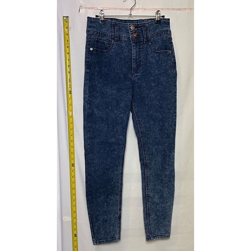 No‎ Boundaries Kids Girls Size 11 High Waisted Acid Wash Skinny Jeans Blue Denim